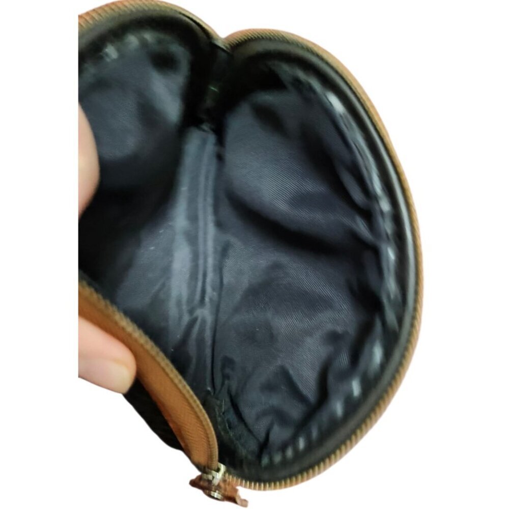 Vintage Dooney & Bourke Coin Purse Black Pebble Leather -Brown Leather Logo RARE - Picture 7 of 9